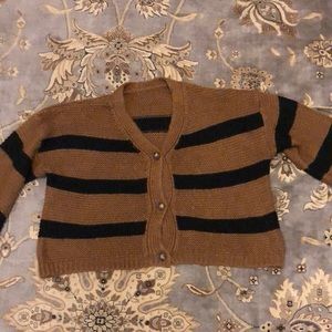 Stripped Pattern Drop Shoulder Cardigan